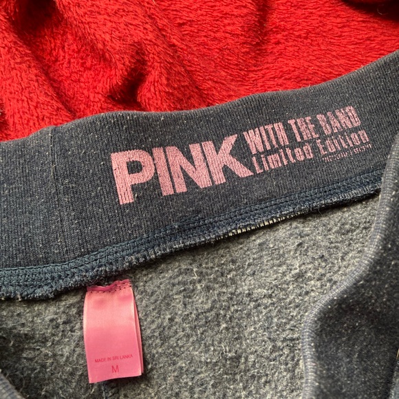 PINK VS LE Led Zeppelin Graphic Navy&Gold Cuffed Fleece Drawstring Sweatpants M - Picture 6 of 8